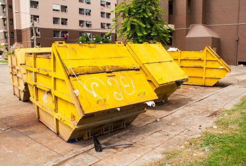 Commercial waste removal team at work in Hampstead